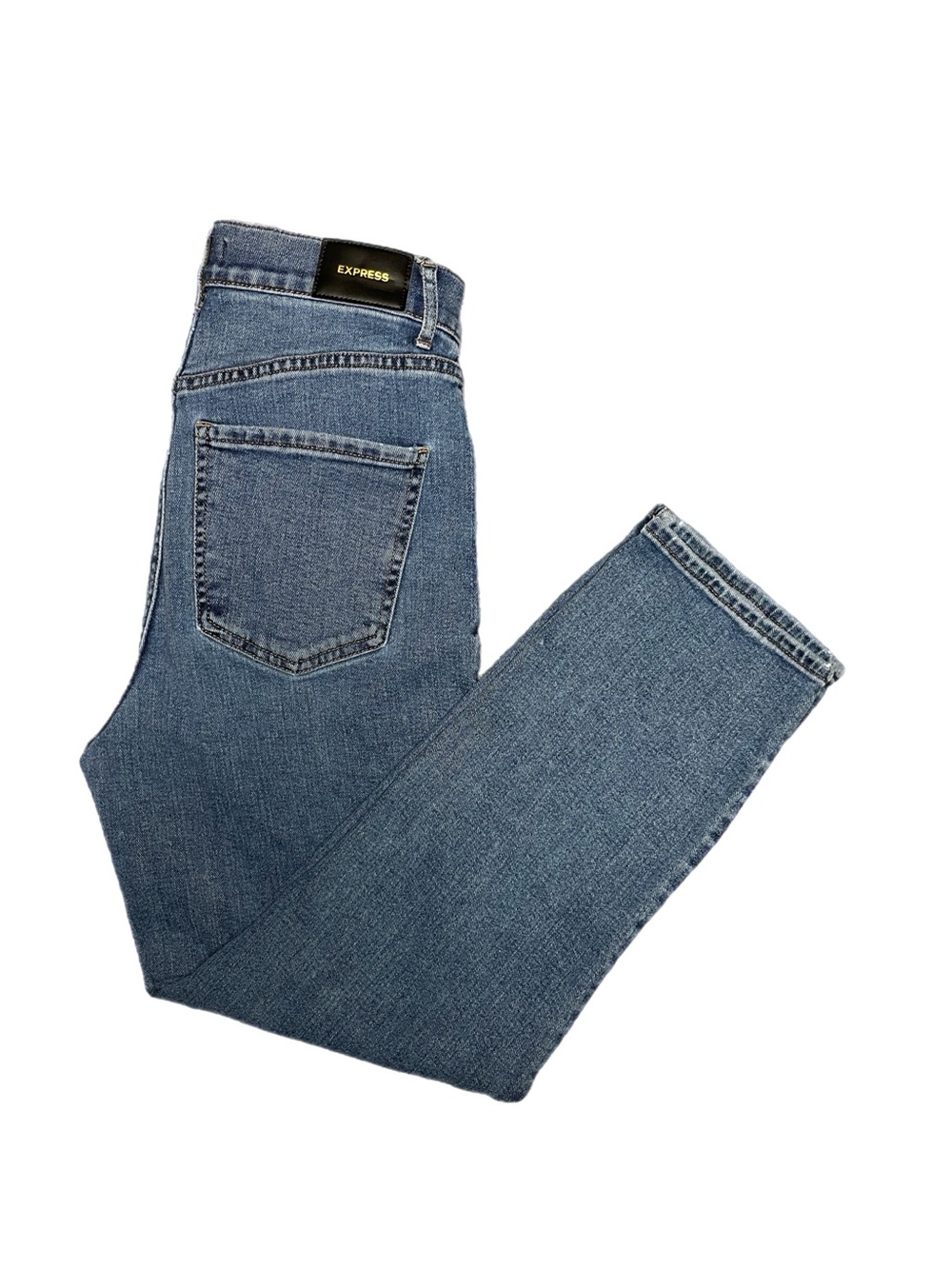 EXPRESS Straight High Rise Blue Jeans